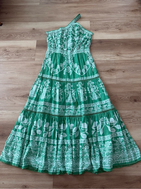 FARM Rio Dresses & Skirts - FARM RIO BRAND GREEN ONE-SHOULDER FLORAL MAXI DRESS XL